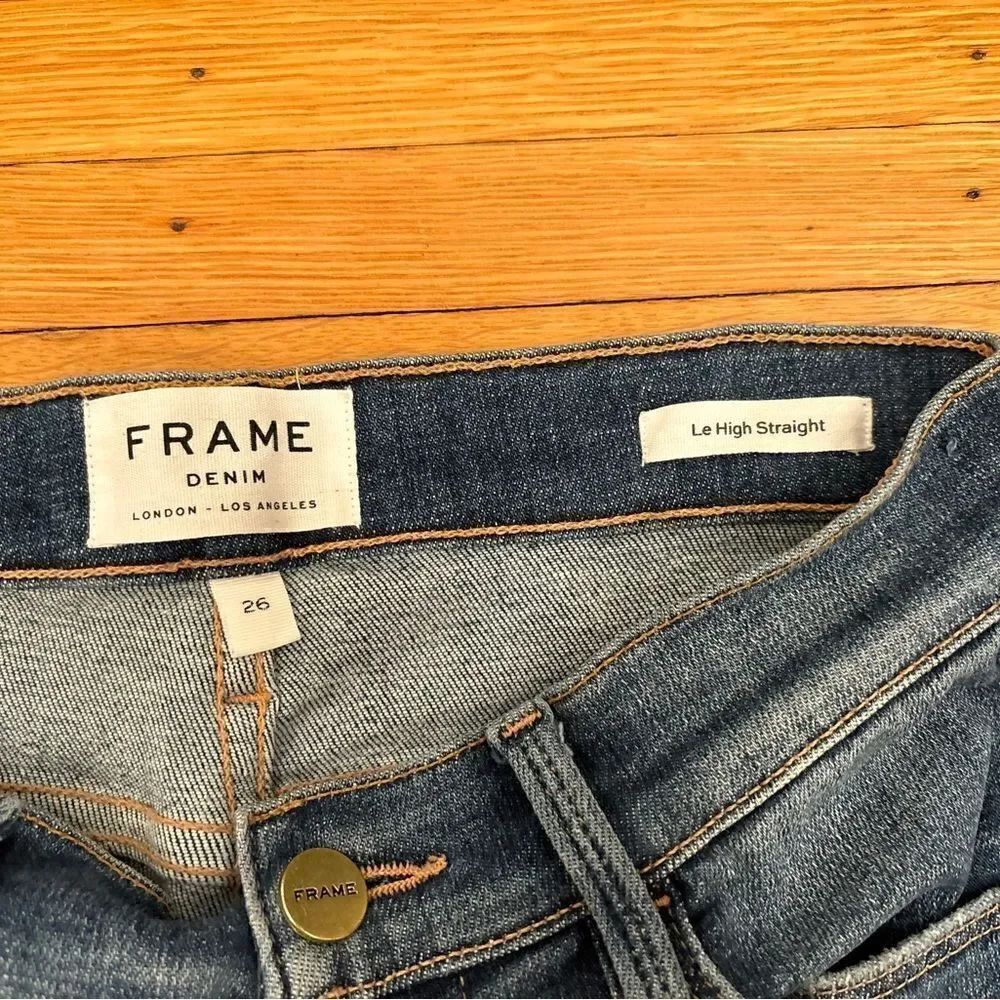 Frame Le High Straight ripped jeans